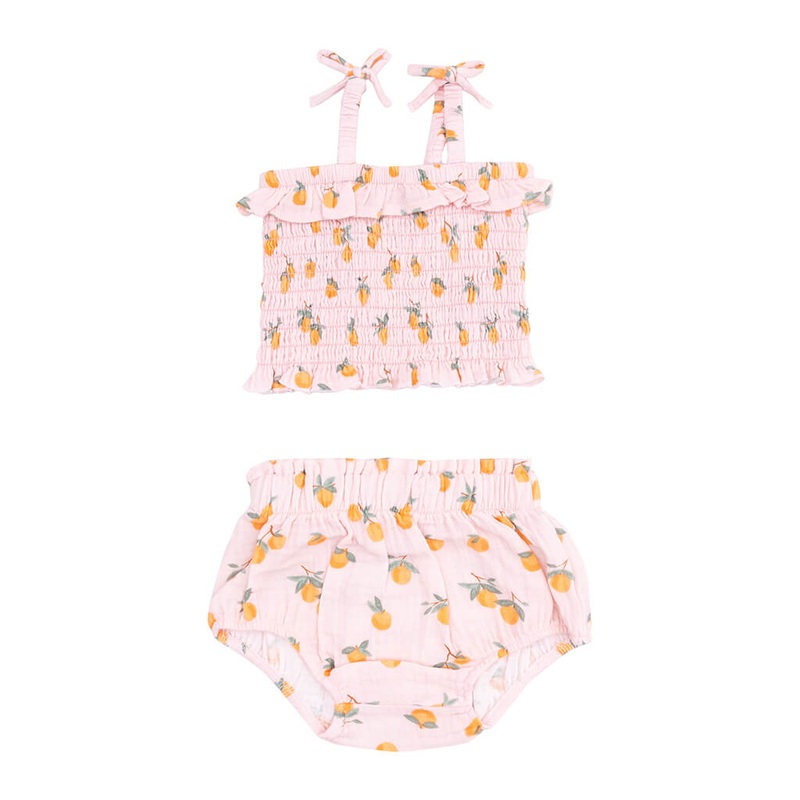 Smocked Ruffle Top and Bloomer Sweet Clementines