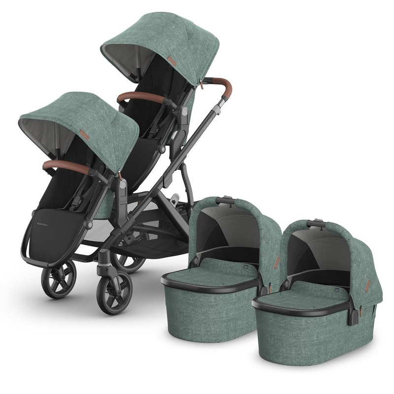 UPPAbaby Vista V3 Twin Stroller with RumbleSeat V3 + Bassinet Bundle – Gwen