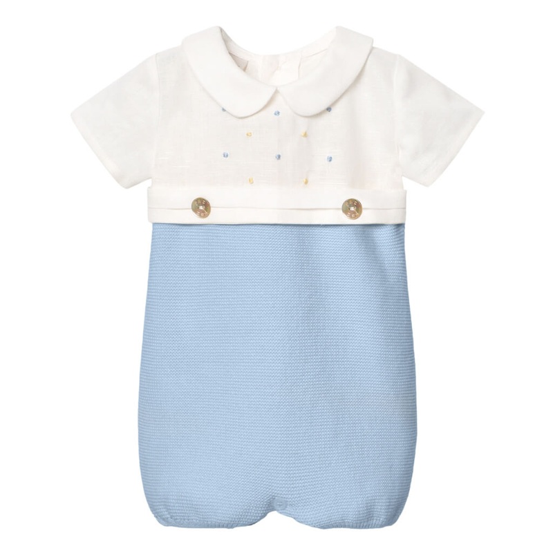 BICO Romper White/Sky Blue