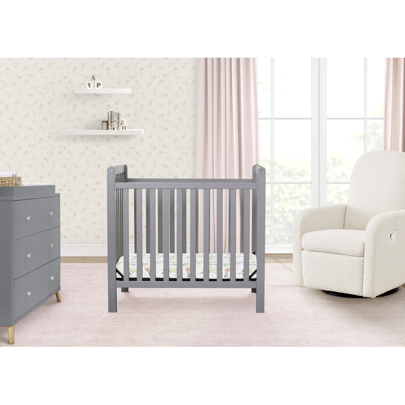 Classic Mini Crib with 2.75-inch Mattress – Convertible to Twin Bed