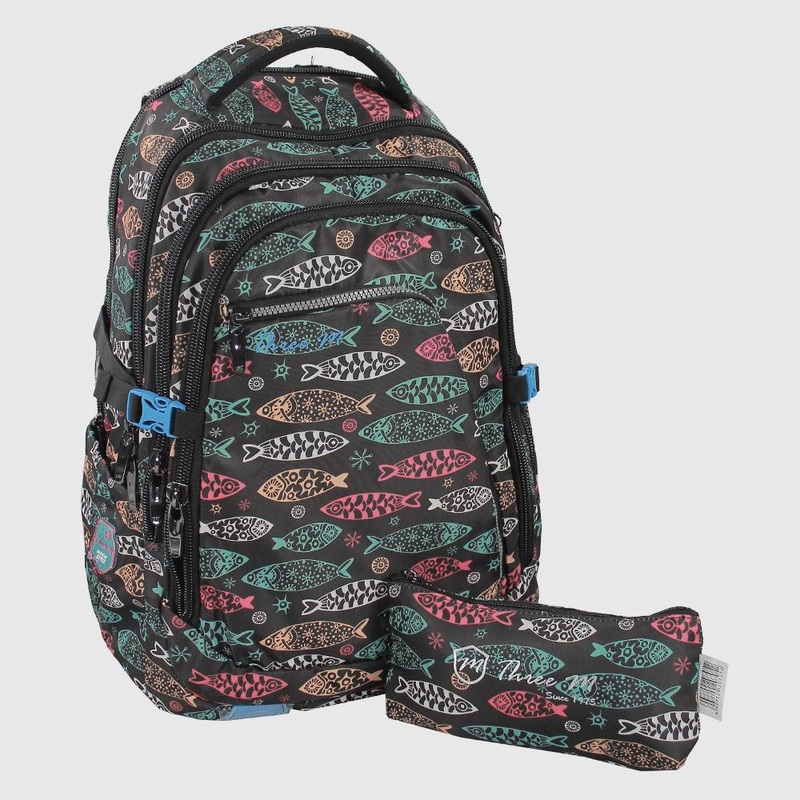 Fishes 20 Inches Backpack + Pencil Case