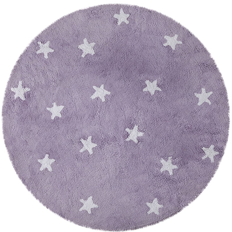 Lorena Canals Round Rug – Sky – Purple (4′ 8″)