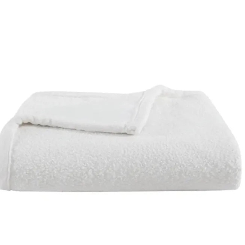 Luxe Boucle Throw – White 60″ x 70″