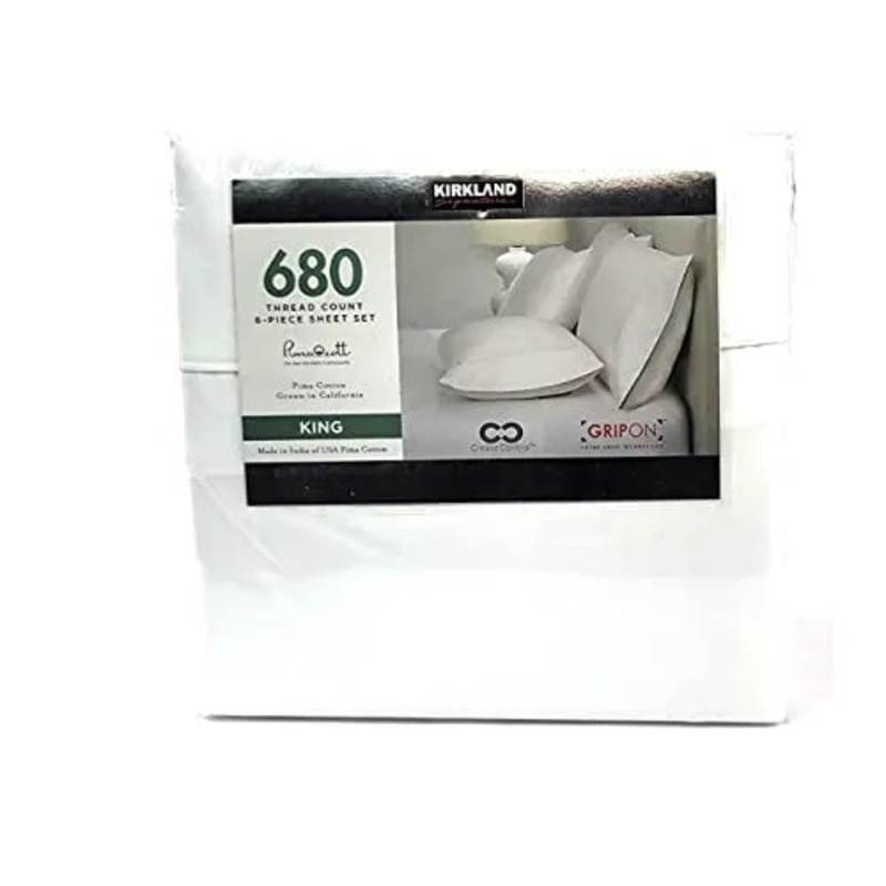 Supima Cotton 680 Count King Size Sheet Set – White