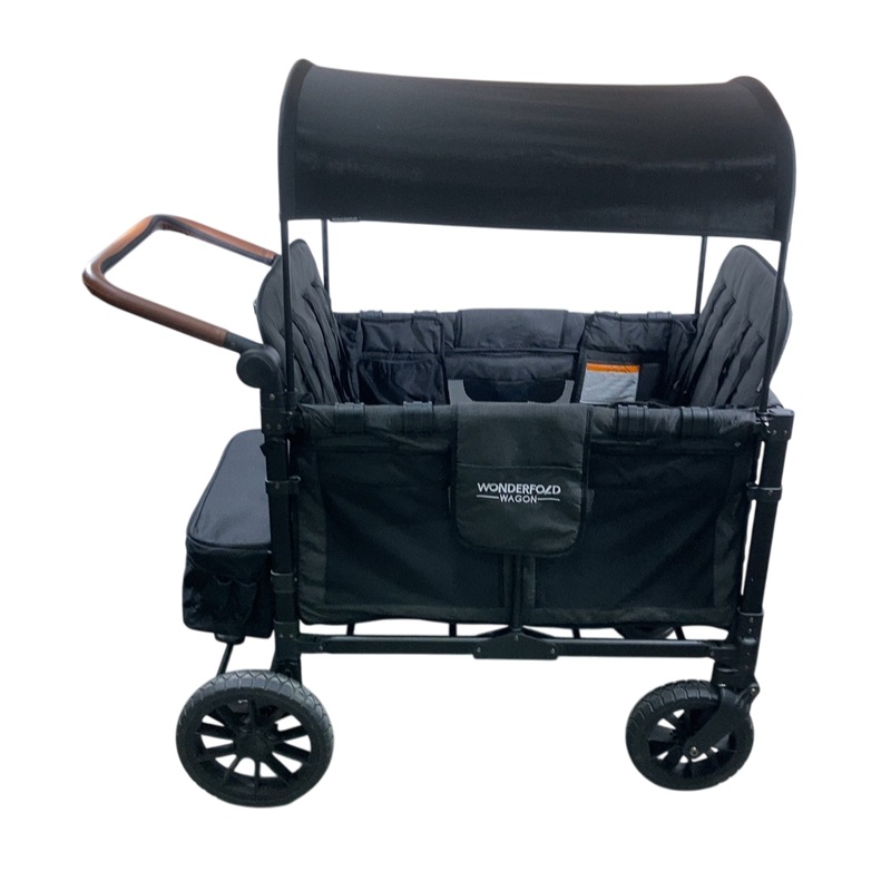Wonderfold W4 Luxe Quad Stroller Wagon, 2021, Charcoal Grey with Black Frame