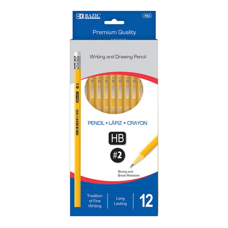 BAZIC #2 Premium Yellow Pencil (12/Pack)