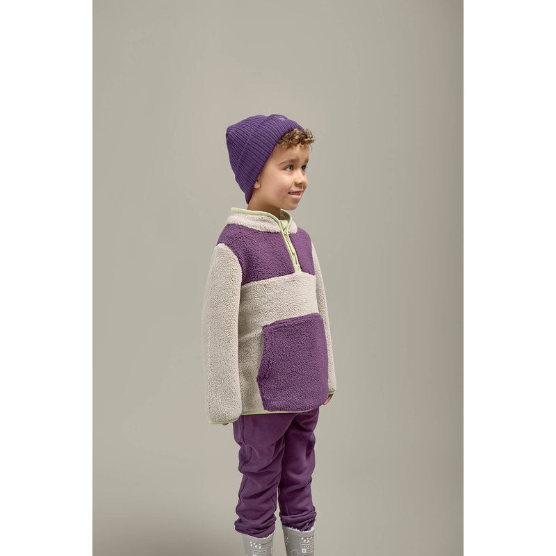 Grass & Air – Amythst Purple & Geothermal Grey Borg Quarter Zip Jumper