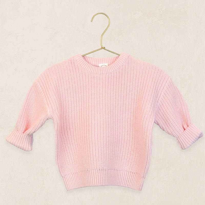 Knit Chunky Sweater – Blush
