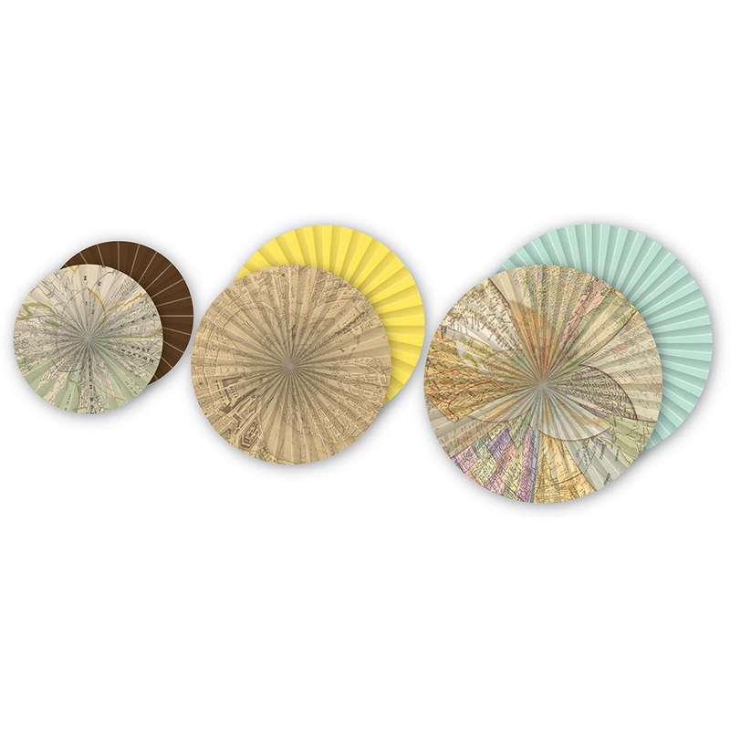 Travel the Map Hanging Paper Fans(C)