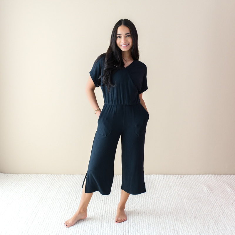 Women’s Ribbed Jumpsuit in Midnight