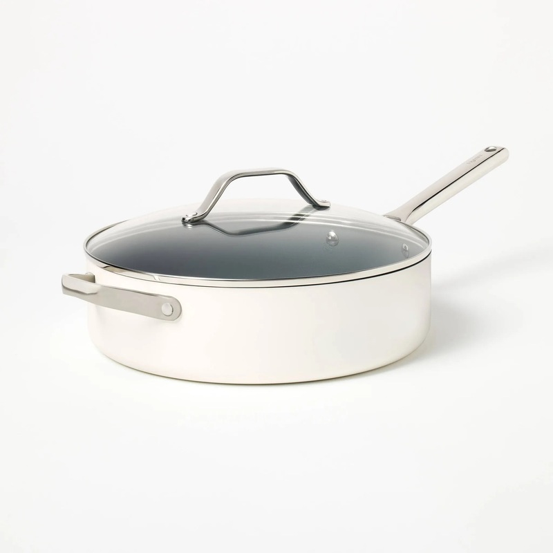 5qt Nonstick Ceramic Coated Aluminum Saute Pan (See Description)