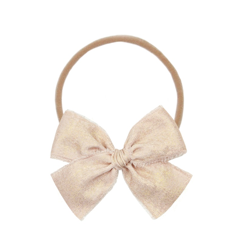Chiffon Bow – Champagne Shimmer Headband