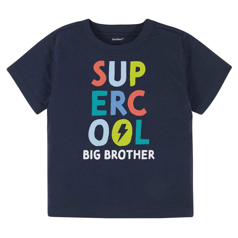 Infant & Toddler Boy “Super Cool Big Brother” Short Sleeve Tee