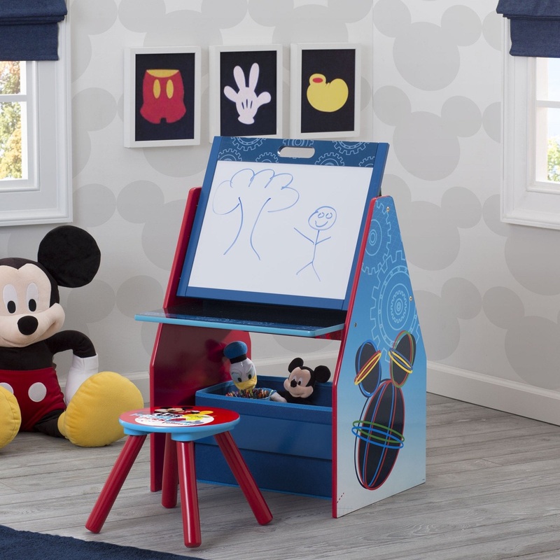 Mickey Mouse Activity Center – Easel Desk with Stool & Toy Organizer