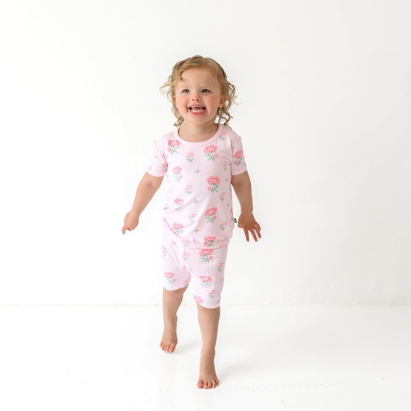 Short Sleeve Pajamas in Sakura Peony