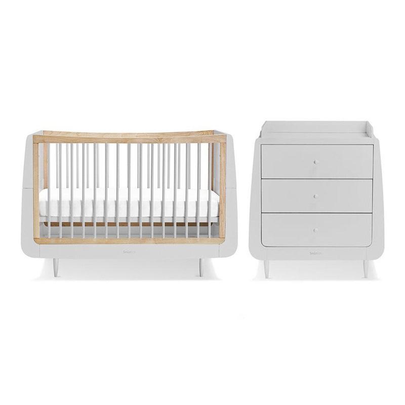 SnuzKot Skandi 2 Piece Nursery Furniture Set – Skandi Grey