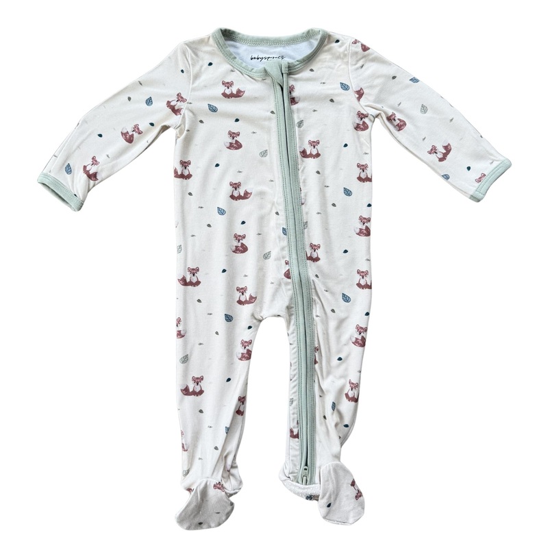 Babysprouts – Long Sleeve Zip Footie – Foxes