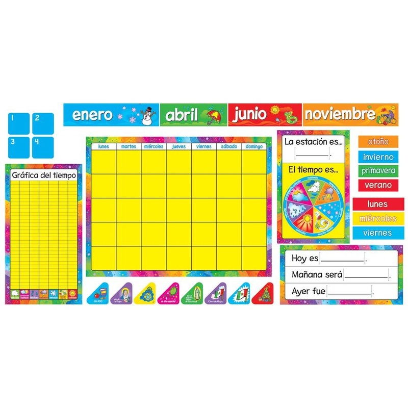 Calendario Anual Spanish Bulletin Board Set