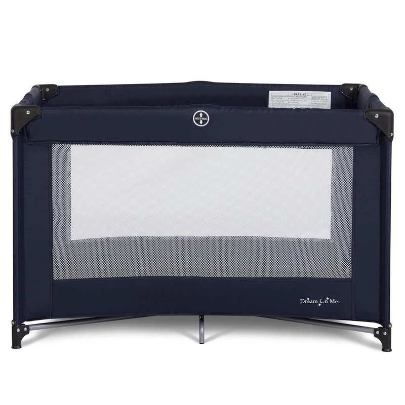 Dream On Me Zazzy Portable Playard with Bassinet in Navy