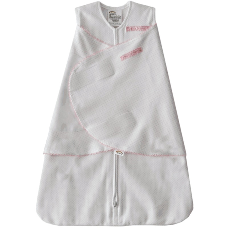 Halo 100% Cotton SleepSack Swaddle in Pink Pin Dot – Small