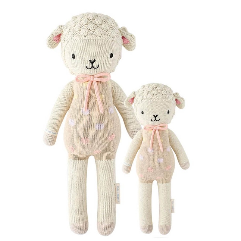 Hand Knit Doll Lucy The Lamb Pastel