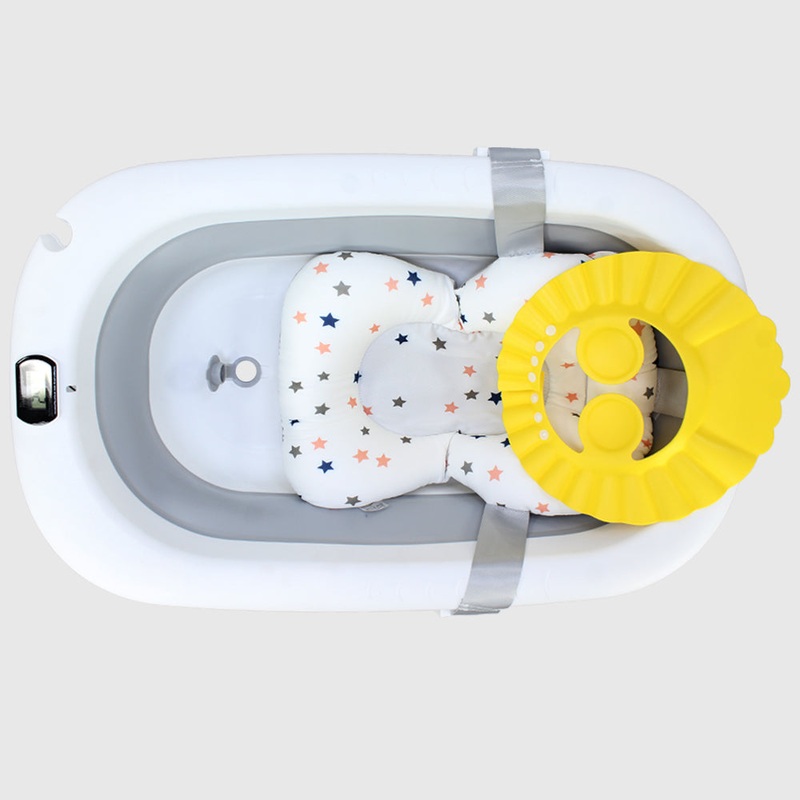 Happy Baby Pink Foldable Baby Bathtub With Thermometer (Grey)