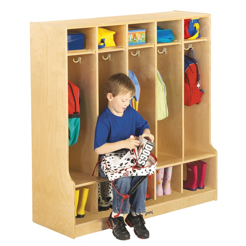 Jonti-Craft Corner Coat Locker with Step