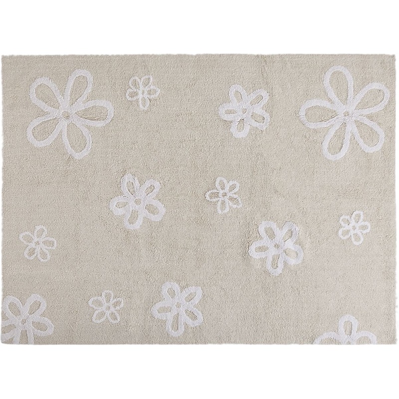 Lorena Canals Flowers Rug – Beige (4′ x 5′ 3″)