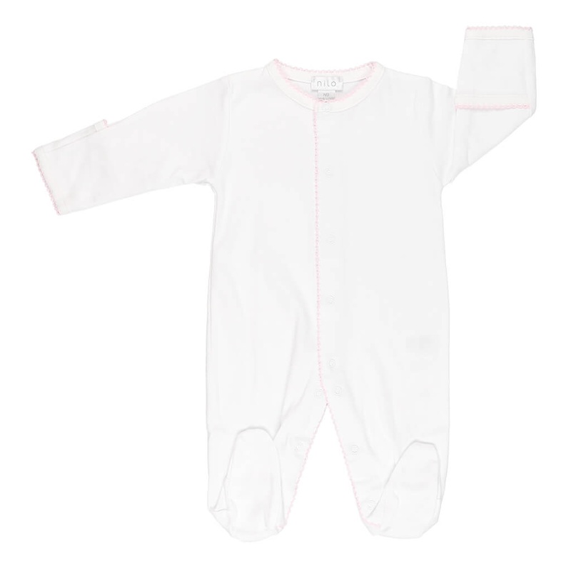 NLO Basic Footie Solid White/Pink