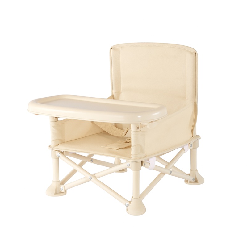 Portable Baby Chair | Camp Chair | Booster Seat With Removable Tray (Beige)
