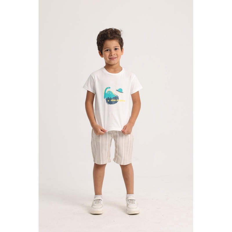 Baby Boys Short-Sleeved T-Shirt   Off-White Dino in Space