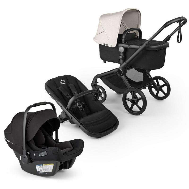 Bugaboo Fox 5 Renew + Turtle Air Shield Travel System Bundle – Black / Heritage Black / Misty White