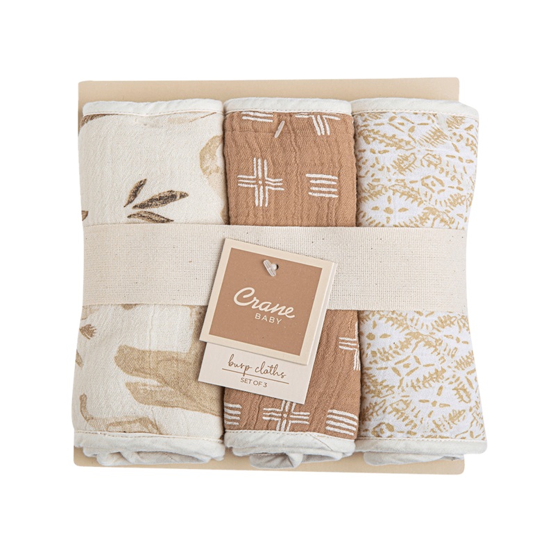 Crane Baby Kendi 3 pc. Burp Cloths