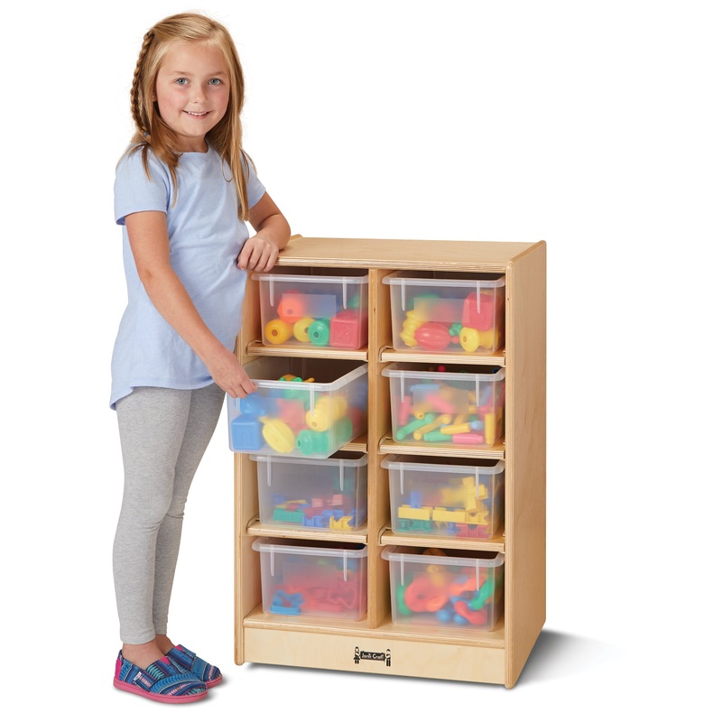 Jonti-Craft 8 Cubbie-Tray Mobile Unit – with Clear Trays