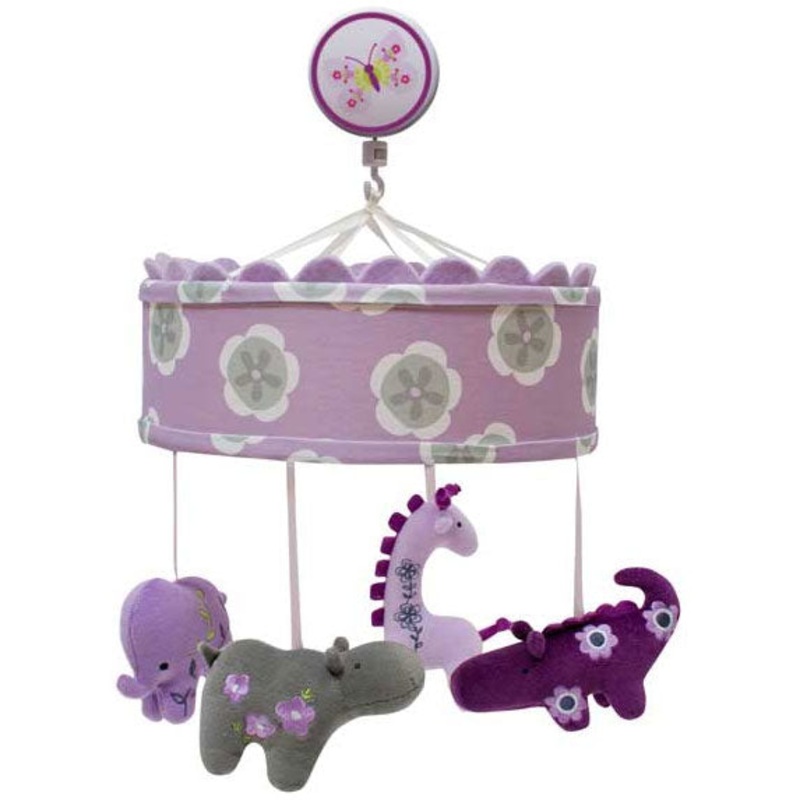 Lambs & Ivy Lavender Jungle Musical Mobile