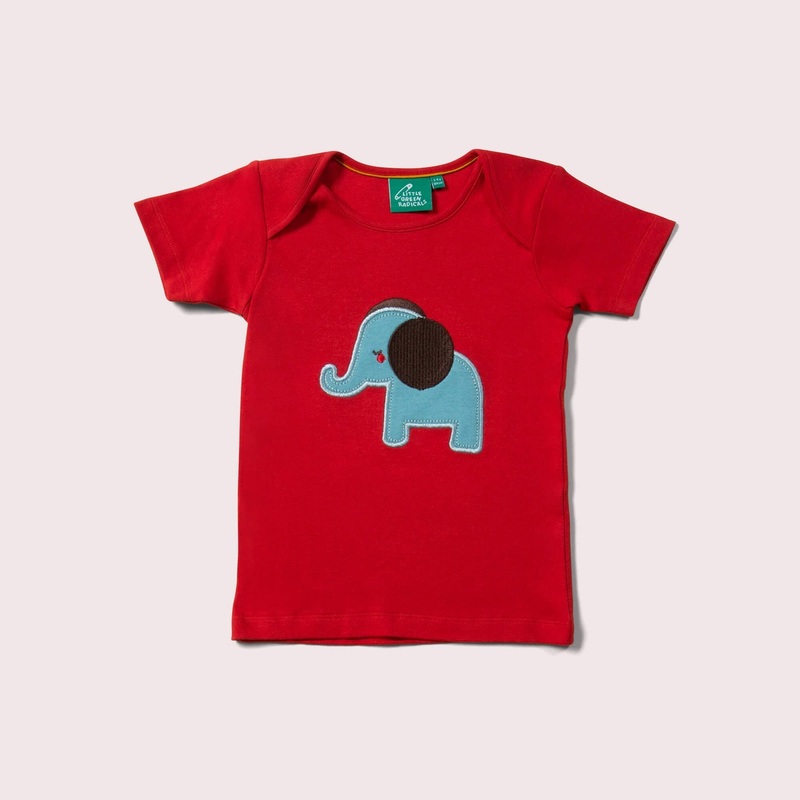 Little Green Radicals – Little Elephant Applique Short Sleeve T-Shirt