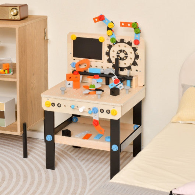 Pretend Play Workbench With Tools Set and Realistic Accessories