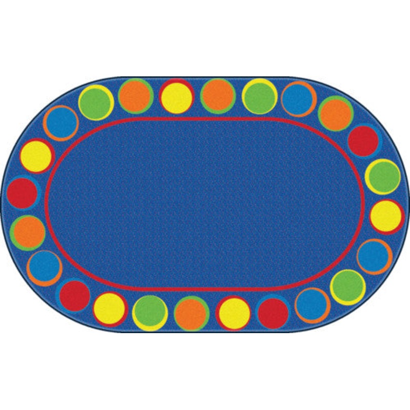 Sitting Spots Rug, 6′ x 8’4″ Oval, Primary