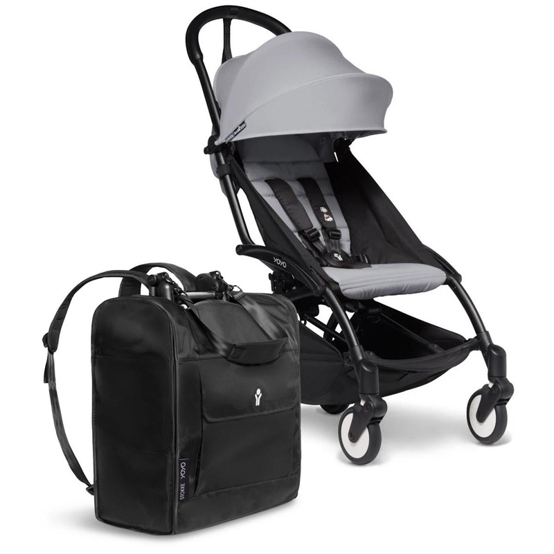 Stokke YOYO2 Ultra Compact 6+ Stroller + Backpack Bundle – Black / Stone
