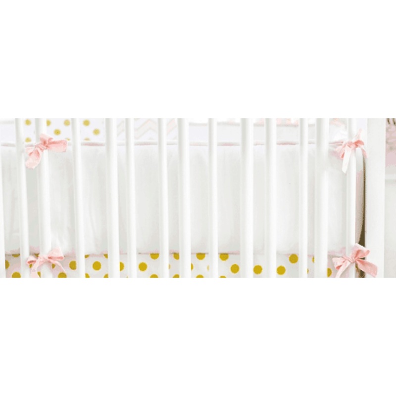 New Arrivals Gold Rush in Pink Crib Bumper