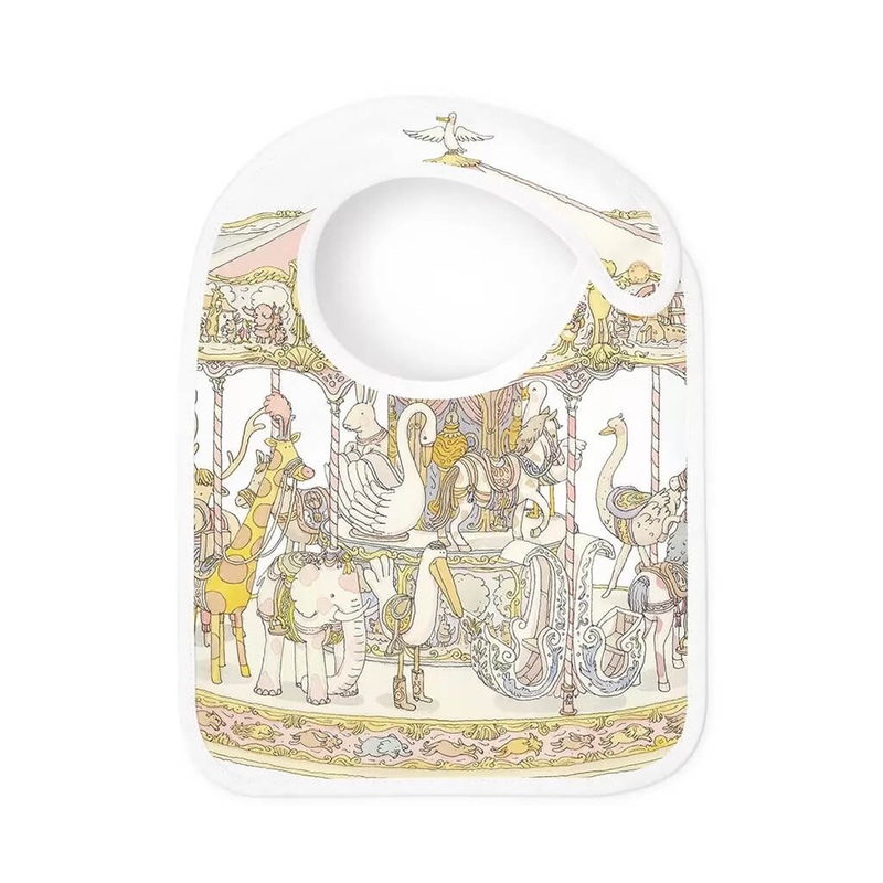 Satin Bib Carousel Pink