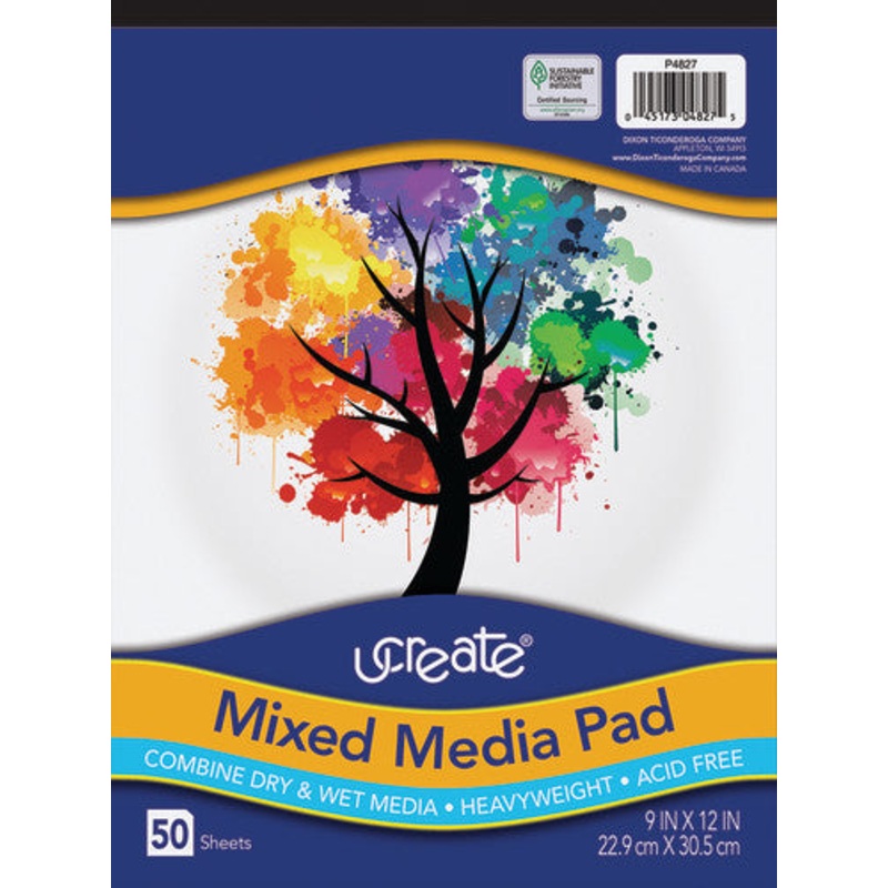 UCreate Mixed Media Pad, 9″ x 12″, 50 sheets