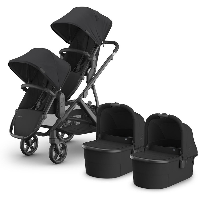 UPPAbaby Vista V3 Twin Stroller with RumbleSeat V3 + Bassinet Bundle – Jake