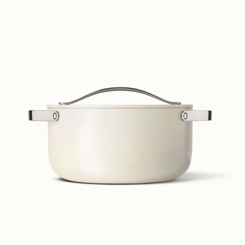 6.5qt Dutch Oven with Lid Cream: Ceramic Nonstick Cookware