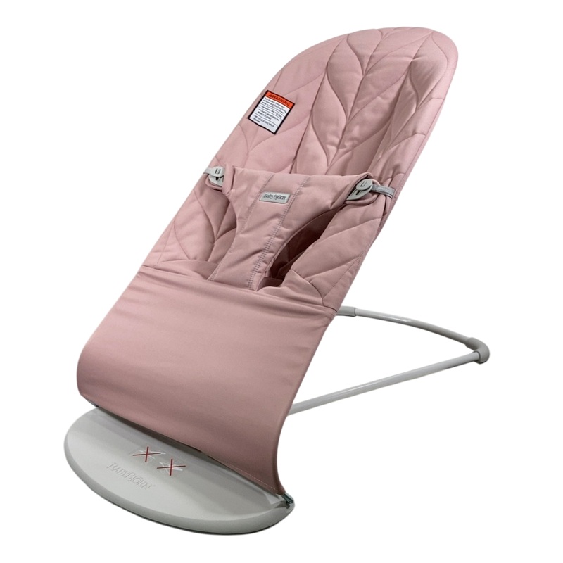 BabyBjorn Bouncer Bliss, Dusty Pink Cotton Petal Quilt, Light Gray Frame