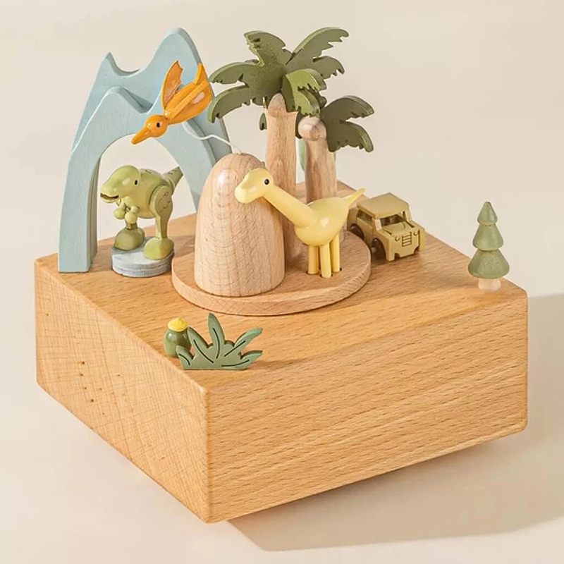 Dinosaurs Wooden Music Box