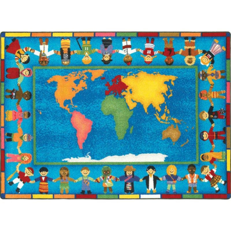 Hands Around the World Rug, 5’4″ x 7’8″ Rectangle