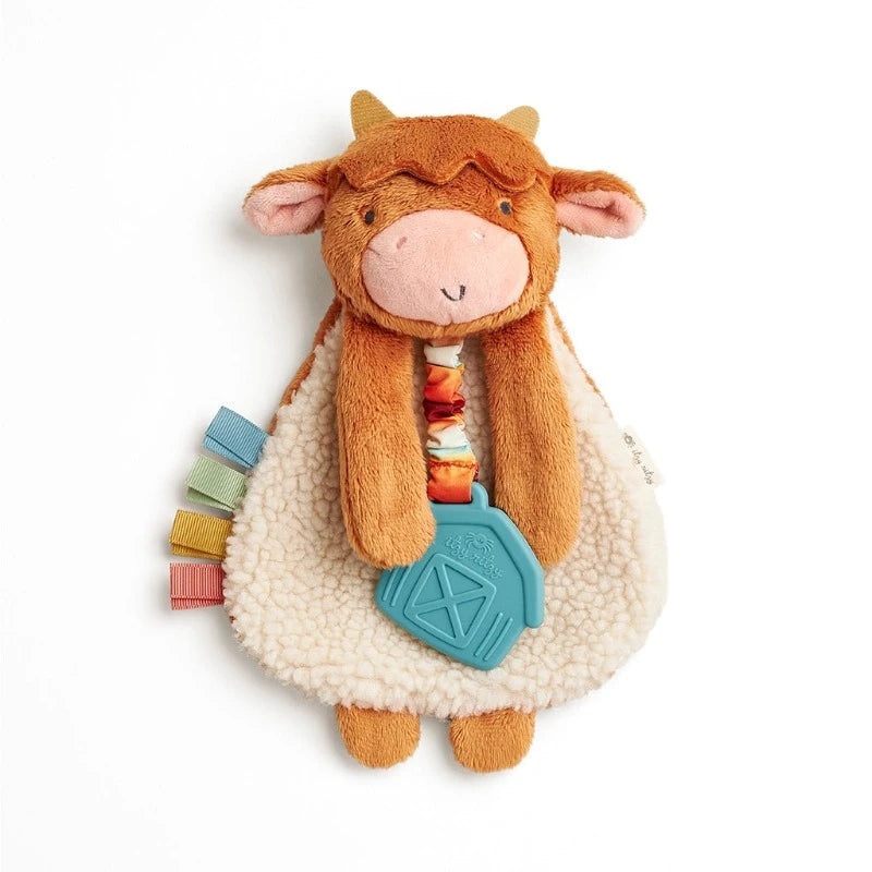 Itzy Lovey Plush and Teether Toy – Highland Cow