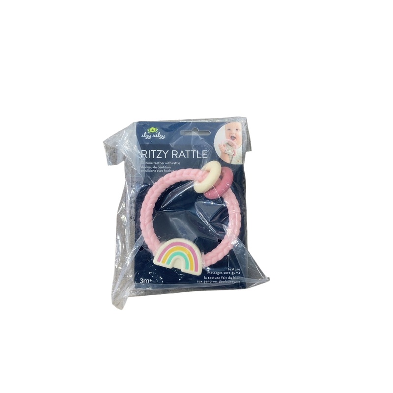 Itzy Ritzy Teether and Rattle, Pink Rainbow