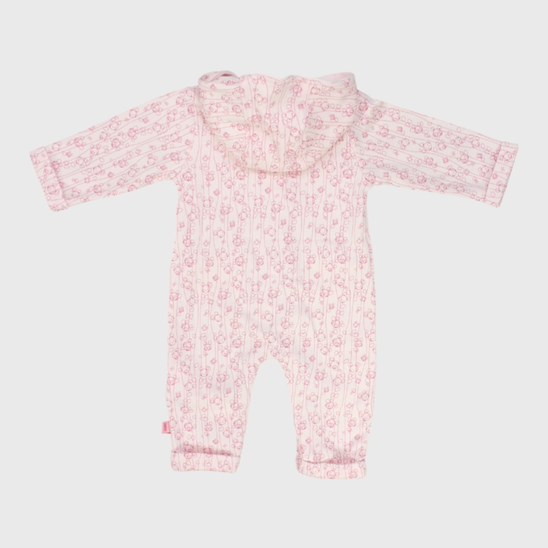 Little Bunny Heads Long-Sleeved Hooded Footless Onesie
